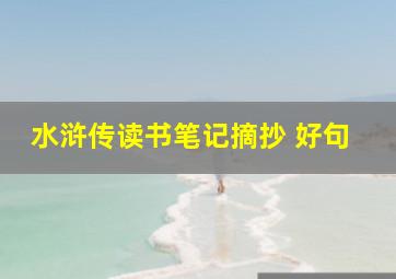 水浒传读书笔记摘抄 好句